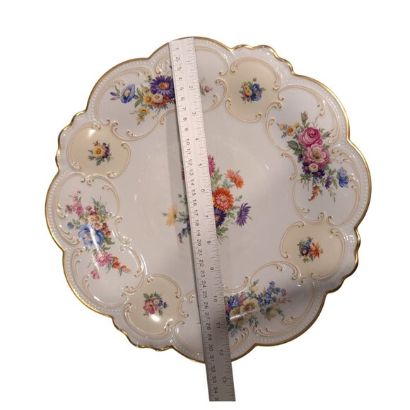 Bavaria Tirschenreuth Germany Floral Scalloped Porcelain Plates Pair set of 2 - Picture 11 of 16